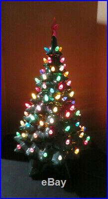 Stunning Retro Vintage 21 Ceramic Christmas Tree Decoration, C 1970's, Lights