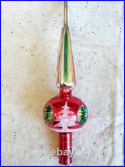 Stunning Vintage Germany Christmas Tree Topper 11 Triple Indent Shiny Brite