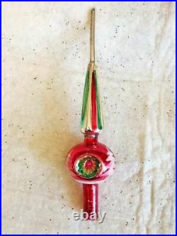 Stunning Vintage Germany Christmas Tree Topper 11 Triple Indent Shiny Brite