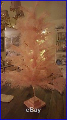 Stunning original 1920's style pink vintage ostrich feather Christmas tree
