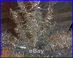 Super Bushy Vintage Noma Silver Vinyl 48 Aluminum Christmas Tree in Box