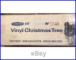 Super Bushy Vintage Noma Silver Vinyl 48 Aluminum Christmas Tree in Box