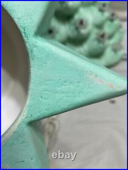 TURQUOISE Vintage ATLANTIC MOLD Ceramic 24 CHRISTMAS TREE Unique Color & Lights