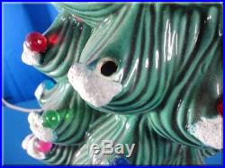 Tall 33 Inch Vintage Ceramic Christmas Tree Gumball Lights 3 Piece Atlantic Mold