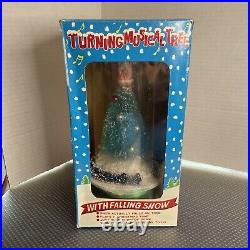 Turning Musical Christmas tree with falling Snow vintage 1950s-1960s