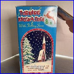 Turning Musical Christmas tree with falling Snow vintage 1950s-1960s