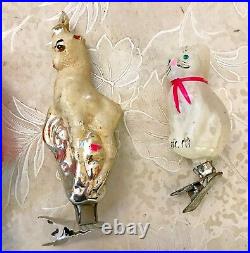 Ukraine Vintage glass Christmas tree Ornaments decorations silver hoof soviet