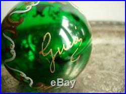 Ultra RARE Vintage GUCCI Christmas Tree Holiday Hand painted Glass Ornaments