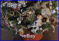 Unique Vintage Christmas Tree Lights Jewelry & Cherub Decorations OOAK Dazzling