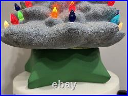 Unusual Vintage Grey Sparkly Stone-like Colorful Ceramic Christmas Tree 21 Tall