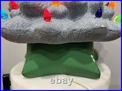 Unusual Vintage Grey Sparkly Stone-like Colorful Ceramic Christmas Tree 21 Tall