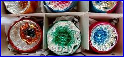 VERY NICE Set 12 Glass indent Christmas Ornaments VTG Tree GERMANY-POLAND 2'