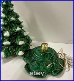 VINTAGE 16.5 CERAMIC SNOWY CHRISTMAS TREE With TOYO JAPAN MUSIC BOX VINTAGE 16.5 CERAMIC SNOWY CHRISTMAS TREE With TOYO JAPAN MUSIC BOX