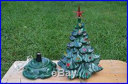 Vintage 18 Lighted Plaster Ceramic Christmas Tree-table Top-atlantic Mold