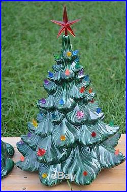 Vintage 18 Lighted Plaster Ceramic Christmas Tree-table Top-atlantic Mold