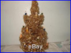 VINTAGE 1940s CHENILLE LIGHTED MINI CERAMIC CHRISTMAS TREE