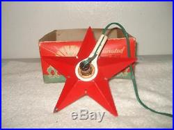 VINTAGE 1940s GLOLITE LIGHTED STAR CHRISTMAS TREE TOPPER ELECTRIC ORNAMENT