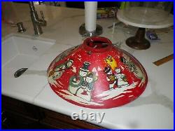 VINTAGE 1950's RED TIN LITHO COLORMATIC SNOWMAN CHRISTMAS TREE STAND