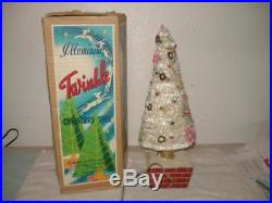 VINTAGE 1950s CHENILLE LIGHTED ILLUMINATED TWINKLE CHRISTMAS TREE