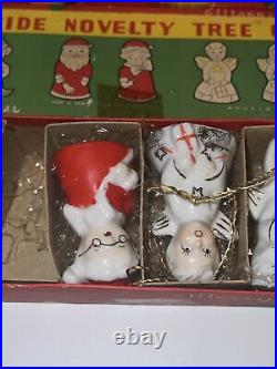 VINTAGE 1950s CHRISTMAS YULETIDE NOVELTY TREE ORNAMENTS SET Made in Japan DANSAN