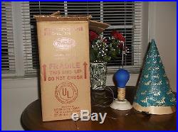 VINTAGE 1951 ROTO-VUE LIGHTED ELECTRIC MOTION CHRISTMAS TREE WITH BOX & COVER