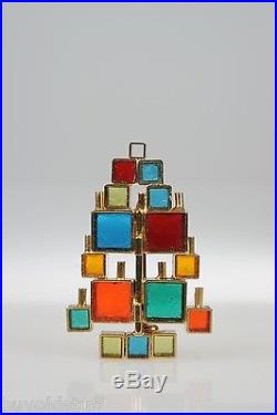 VINTAGE 1960 Mid Century Modern RARE Laguna Modernist Christmas Tree Pin ESTATE