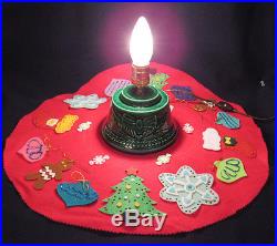 VINTAGE 1960s CALIFORNIA MOLD CERAMIC LIGHT UP CHRISTMAS TREE SKIRT BOX 16 3/4