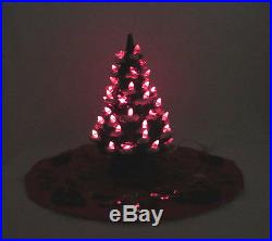 VINTAGE 1960s MID CENTURY CERAMIC LIGHT UP CHRISTMAS TREE 11 1/2 SKIRT & COVER