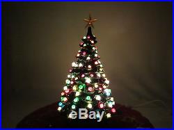 VINTAGE 1960s MID CENTURY CRACKLE MARBLE CERAMIC LIGHT UP CHRISTMAS TREE 19 1/4