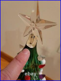 VINTAGE 1973 Large Holland Mold CERAMIC CHRISTMAS TREE LIGHTUP with BASE 20
