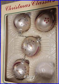 VINTAGE 50 pc CHRISTMAS TREE GLASS ORNAMENTS MIXED LOT ESTATE FIND