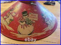 VINTAGE 50's CHRISTMAS tin TREE STAND rare find