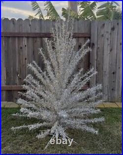 VINTAGE! 60'S ALUMINUM Tinsel 6.5' FULL WITH 95 BRANCHES CHRISTMAS TREE