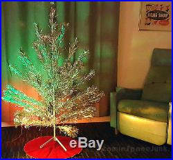 VINTAGE ALUMINUM CHRISTMAS TREE ARTIFICIAL SILVER SPARKLER 4.5 FT MID-CENTURY