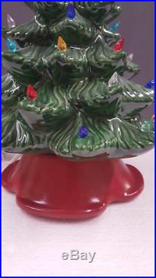 VINTAGE Atlantic Style Ceramic Christmas Tree Medium ceramic tree lights up