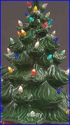 VINTAGE Atlantic Style Ceramic Christmas Tree Medium ceramic tree lights up