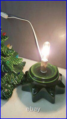 VINTAGE Atlantic Style Ceramic Christmas Tree Medium ceramic tree lights up base