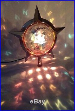 Vintage Bradford Celestial Star Rotating Motion Lamp Christmas Tree Topper Tlc
