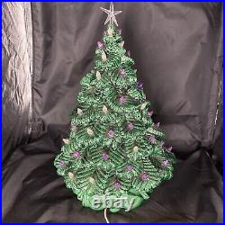 VINTAGE Beautiful 16 1990 Nowell Mold Ceramic Lighted Christmas Tree With Base