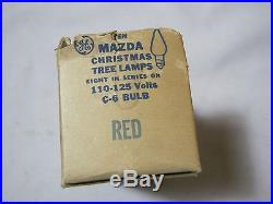 VINTAGE C6 CHRISTMAS TREE LIGHT BULBS LAMPS With MAZDA BOX