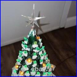 VINTAGE CERAMIC CHRISTMAS TREE LIGHTED HOLLAND MOLD LARGE Rare Colorful birds