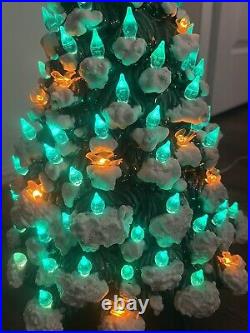 VINTAGE CERAMIC CHRISTMAS TREE LIGHTED HOLLAND MOLD LARGE Rare Colorful birds