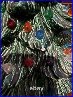 VINTAGE CERAMIC CHRISTMAS TREE LIGHTUP with BASE 18 WORKS