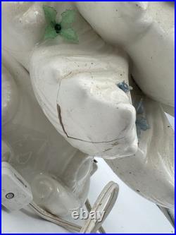 VINTAGE CERAMIC CHRISTMAS TREE WHITE MCM TREE With LIGHTS 18 Inch RARE