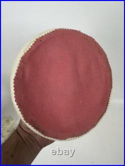 VINTAGE CERAMIC White CHRISTMAS TREE withClear Lights Holly Stand 16