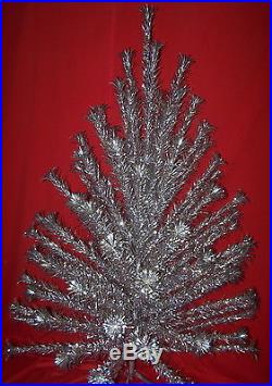 Vintage Christmas 6 Ft. Evergleam Deluxe 94 Branches W Pompom Aluminum Tree Ob
