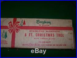 Vintage Christmas 6 Ft. Evergleam Deluxe 94 Branches W Pompom Aluminum Tree Ob