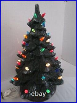 VINTAGE CHRISTMAS CERAMIC LIGHTED TREE 15 3/4Tall