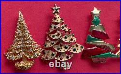 VINTAGE CHRISTMAS TREE BROOCH PIN LOT J BOOK PIECE EISENBERG AVANTE MYLU MCM 24p