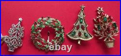 VINTAGE CHRISTMAS TREE BROOCH PIN LOT M BOOK PIECE SWAROVSKI TRIFARI LIA MCM 13p VINTAGE CHRISTMAS TREE BROOCH PIN LOT M BOOK PIECE SWAROVSKI TRIFARI LIA MCM 13p